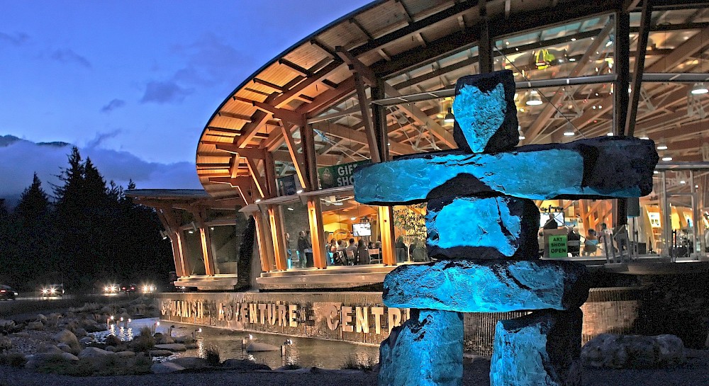 Squamish Adventure Centre at night