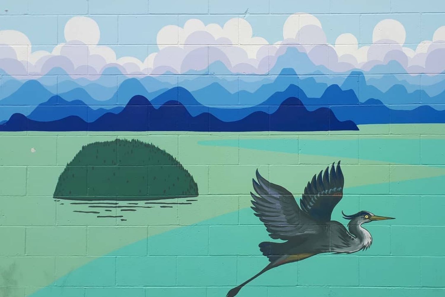 Blue Heron Street Art Blue Heron Street Art