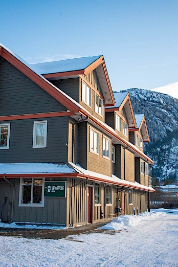 The Squamish Adventure Inn on a snowy day