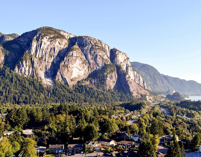 View of the Stawamus Chief and Squamish