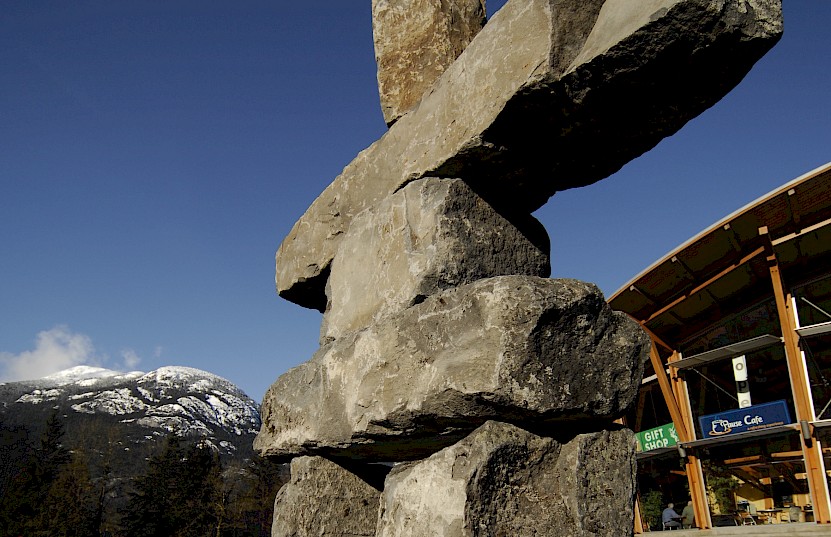 Inukshuk located outside of the Squamish Adventure Centre