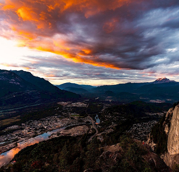 View of Squamish from the Chief at Sunset