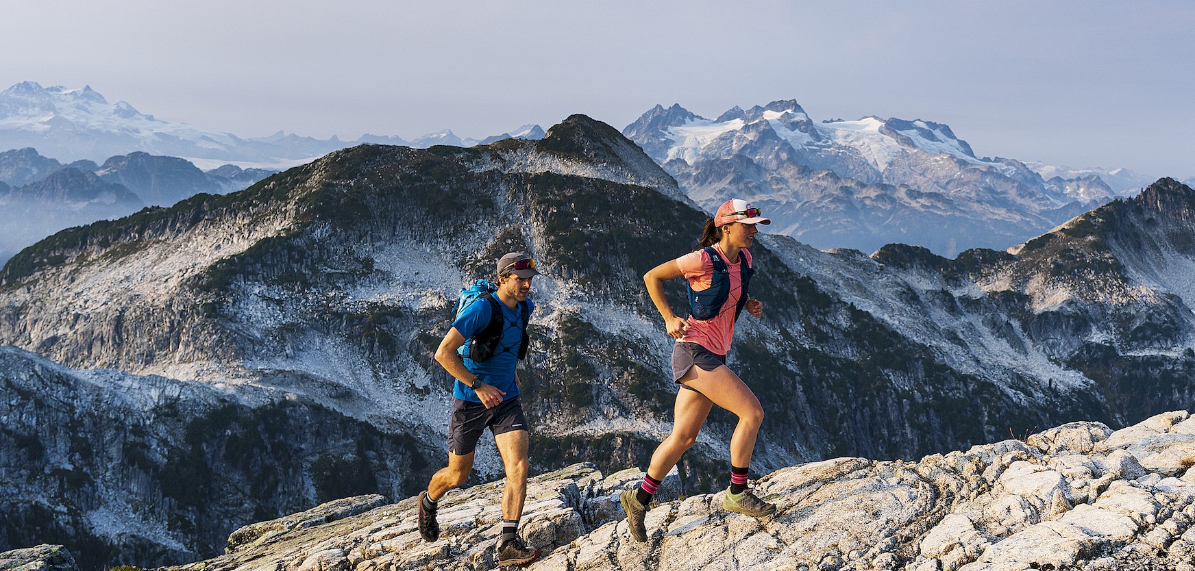 Trail running up Pinecone Peak