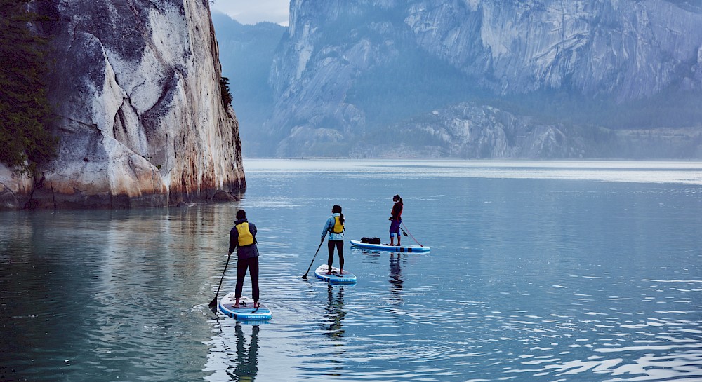Group paddle boarding on Howe Sound