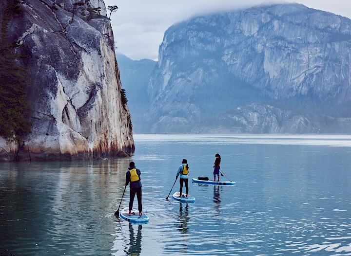 Group paddle boarding on Howe Sound