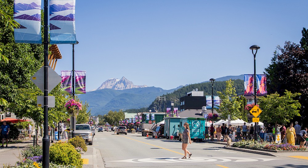 Sunny Saturday in downtown Squamish
