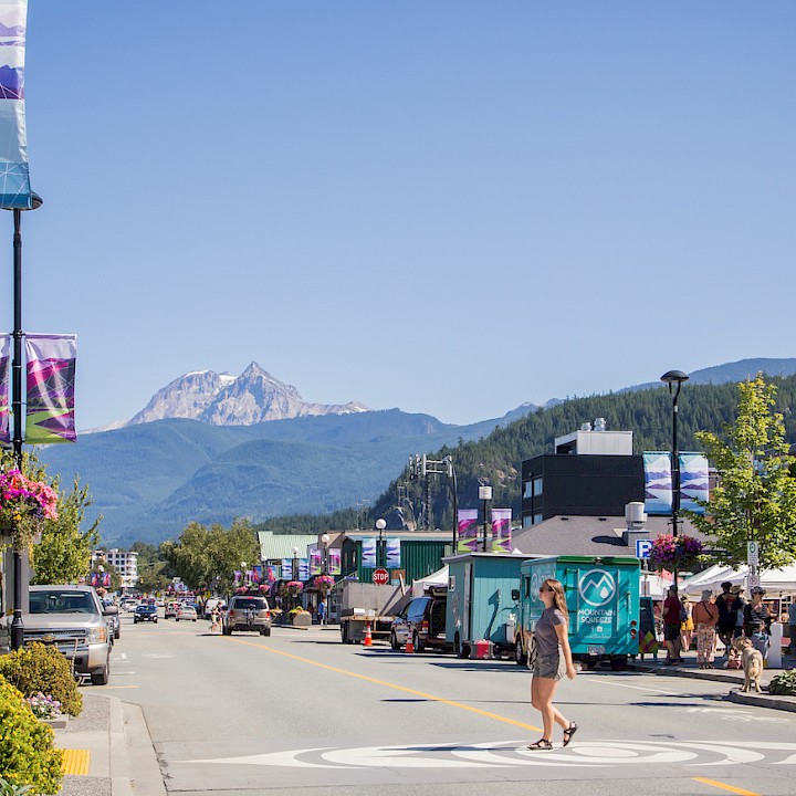 Sunny Saturday in downtown Squamish