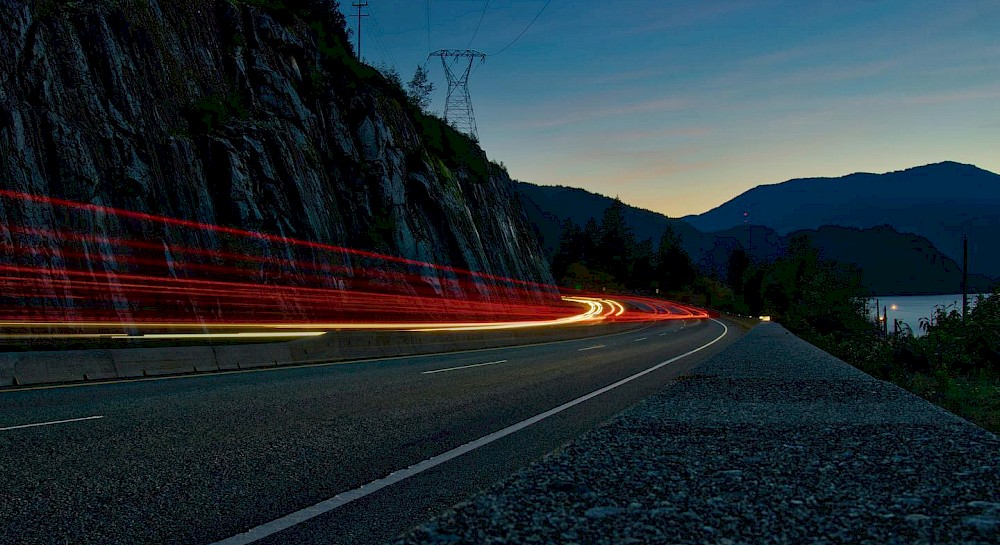 Dusk on the Sea to Sky Highway