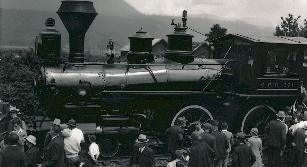 Crowd gathered in front of CPR Train