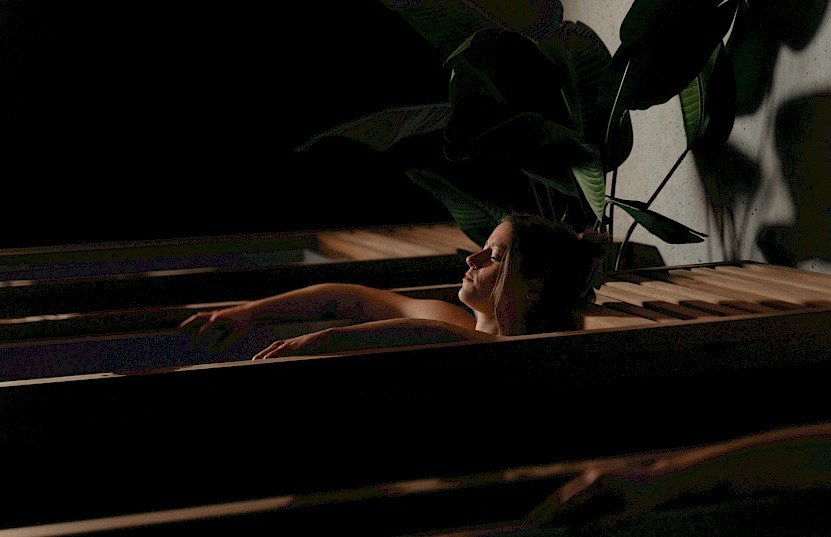 Woman enjoying a soak
