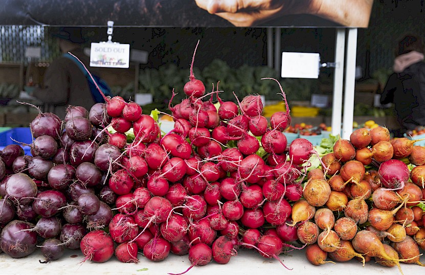 Colourful veggies on display at the Squamish farmers market