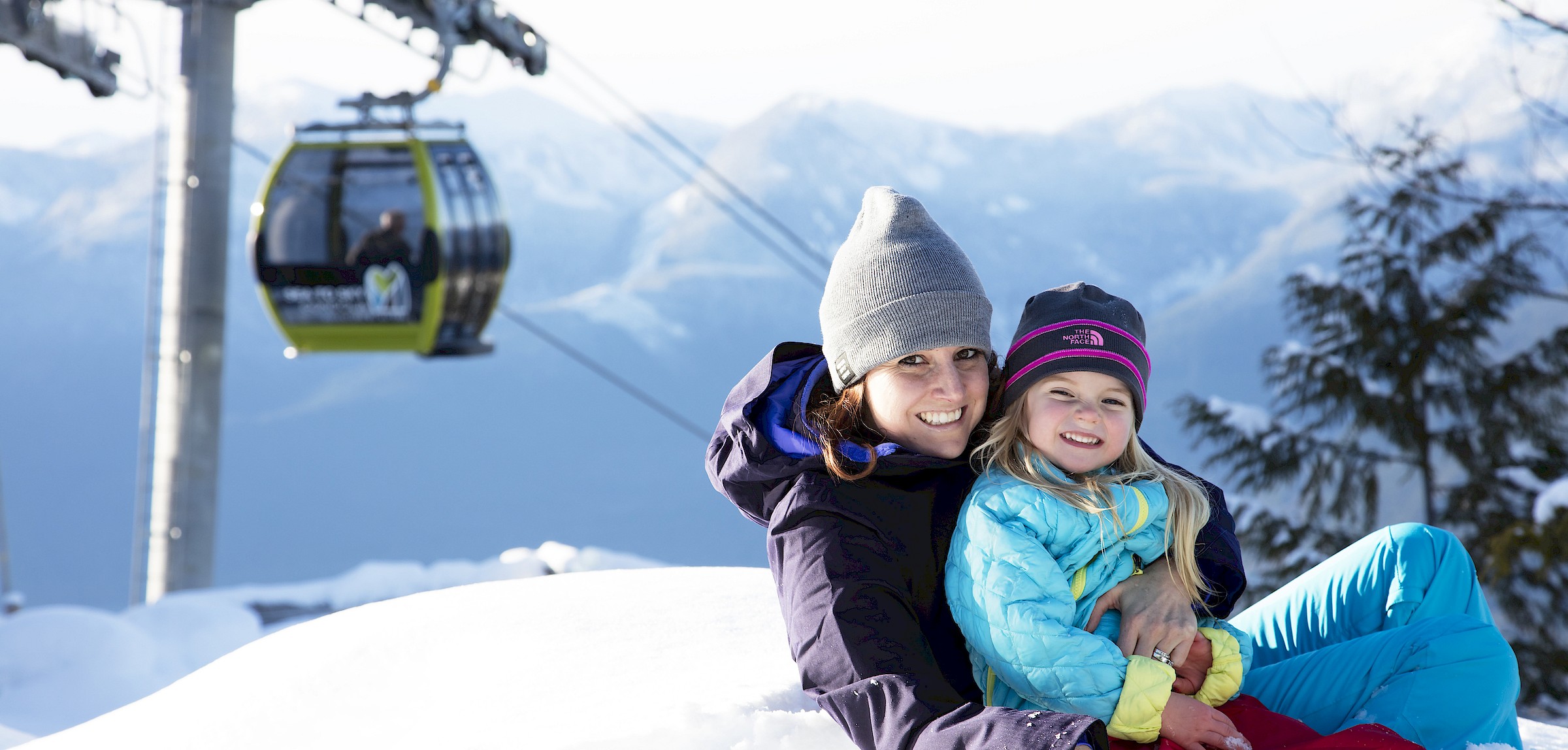 Mother and Daughter enjoying a snow day at the Sea to Sky Gondola