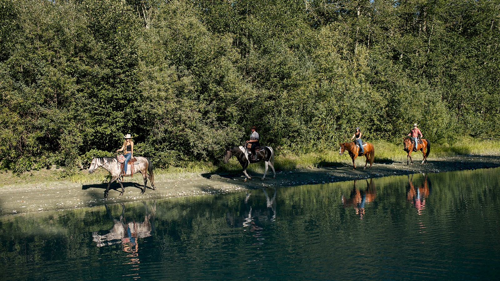 Horseback riding at the river