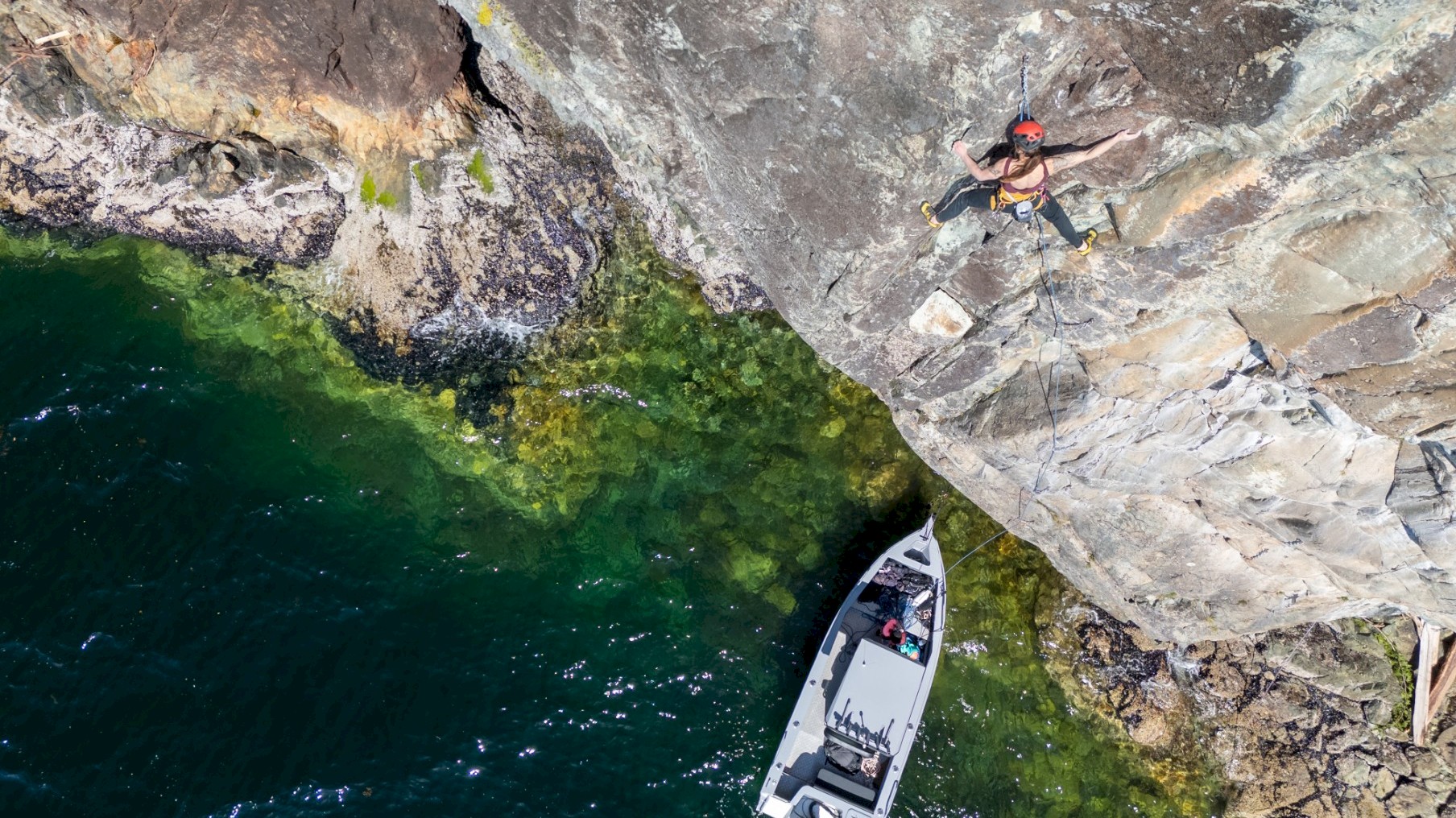Rock climbing with boat access only