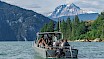 Group on a boat of Squamish Jetboat Journeys on the Howe Sound
